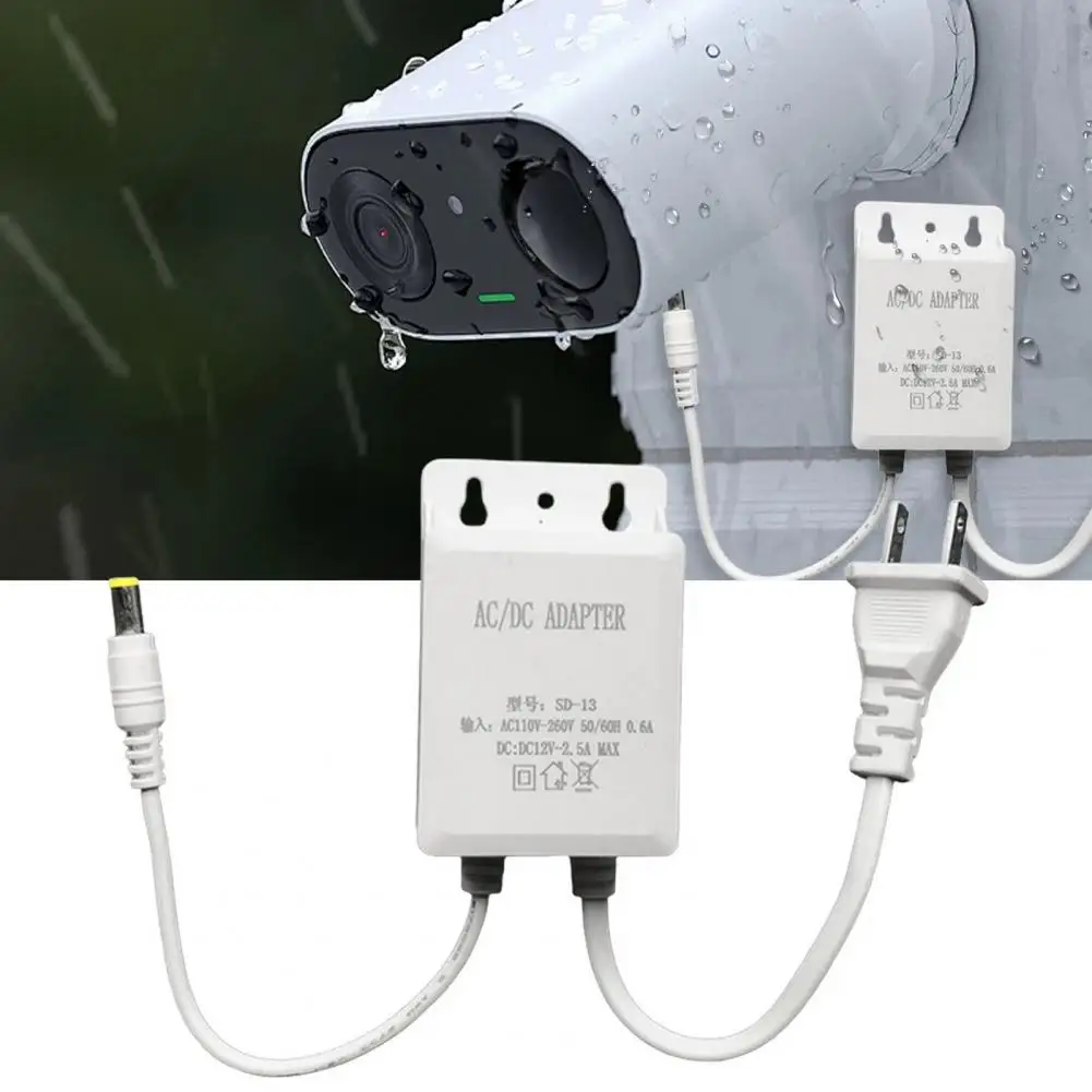 12V 2A Waterproof Power Adapter Charger For Security Camera Stable Output 100-240V EU/US Security Camera Power Security System