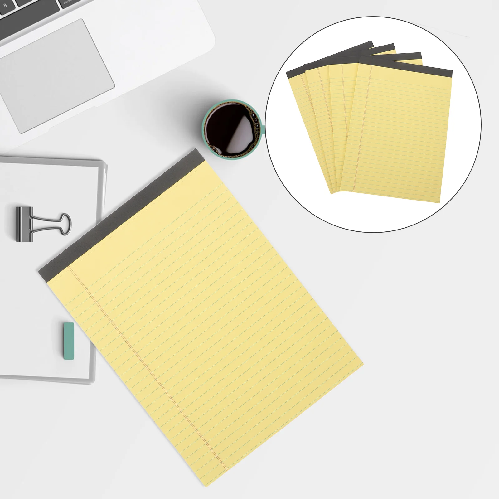 

4pcs Tearable Notepad Thick Paper Pocket Memo Lined Legal Pad A4 Small Notepad Convenient Office Supplies Planner Schedule