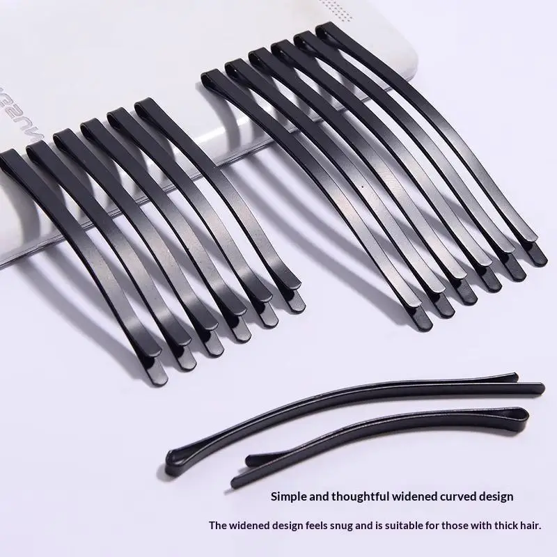 Haarnadeln im koreanischen Stil, 12 Stück, schwarz, 6/8 cm, einfache Draht-Haarspangen für Schülerinnen und Mädchen für den täglichen Gebrauch – Detail 1