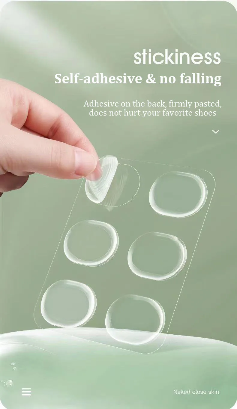 6pcs/set High Quality Silicone Gel Heel Stickers Adhesive Shoe Insole Insert Pad Cushion Foot Care Heel Grips Liner Protector