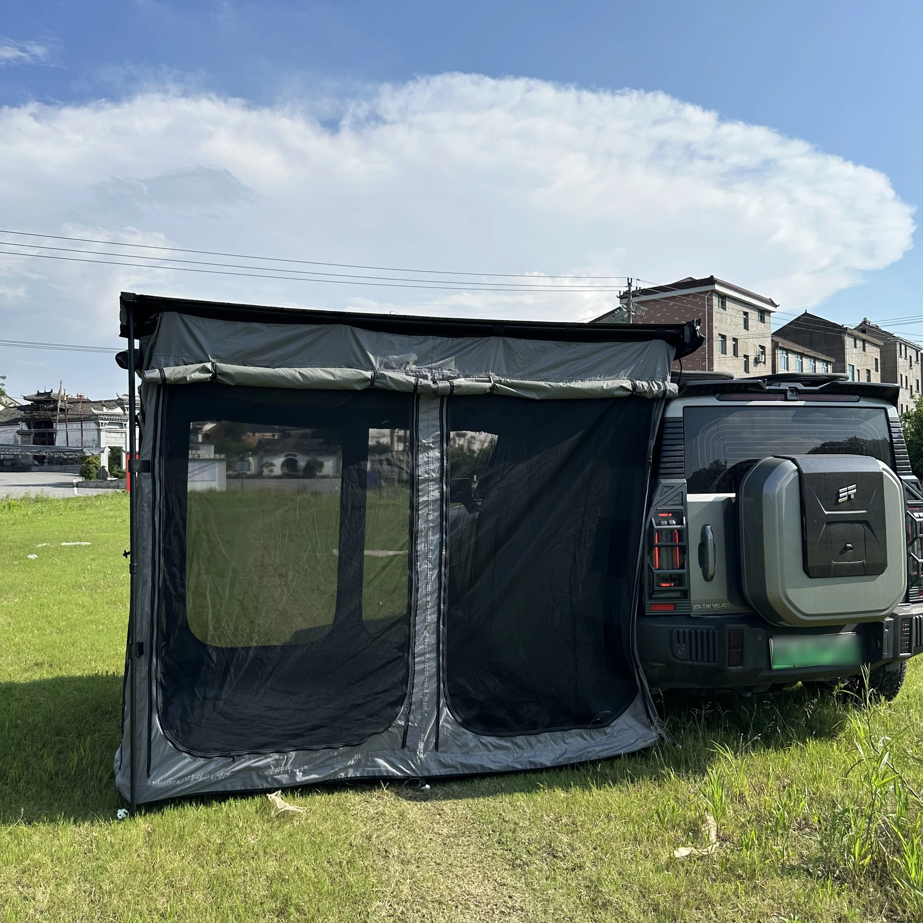 Dream Car Oxford Car Awning Room400D Extendable Camping Tent With Aluminum Pole Protective Side Wall Shelter For Cars