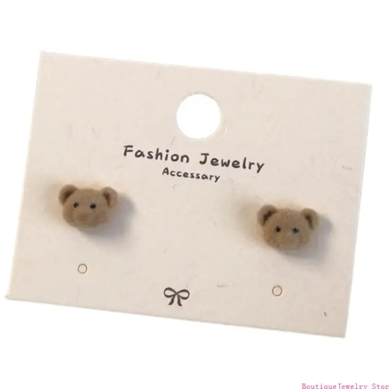 E1PE Autumn Winter Ear Jewelry Women Jewelry Flocking Texture for Various Occasion