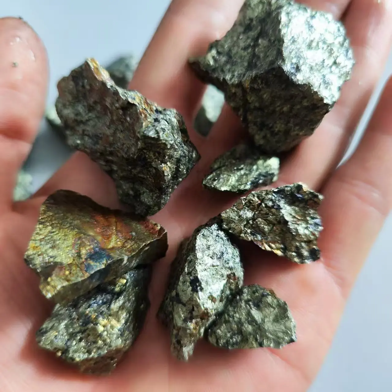 Natural Copper Ore Chalcopyrite Mineral Containing Gold Silver Crystal Stone Teaching Collect Specimens Experimental Home Decor view 6