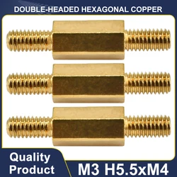 M3 H5.5xM4 Double-headed hexagonal copper Pillar Spacing Screws Threaded Standoff PCB Computer PC Motherboard Spacer 5Pcs-30Pcs