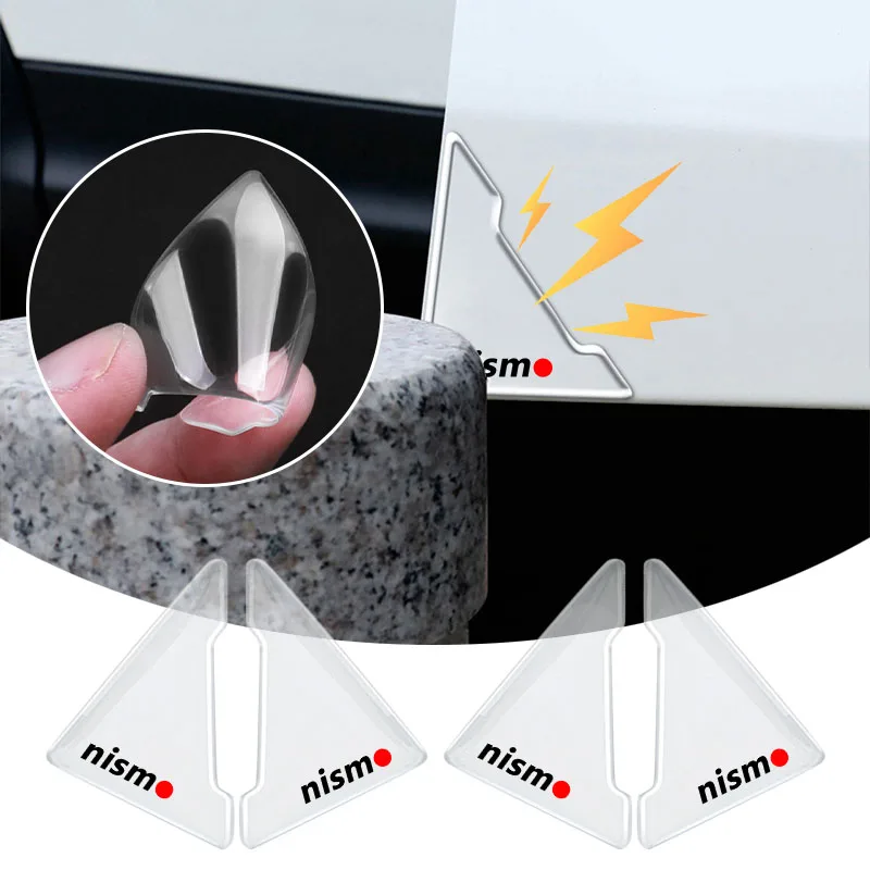 2pcs Silicone Car Door Corner Protector Anti-Collision Scratch Emblem For Nissan Nismo GTR Tiida Teana T30 T32 Wheel Center Caps