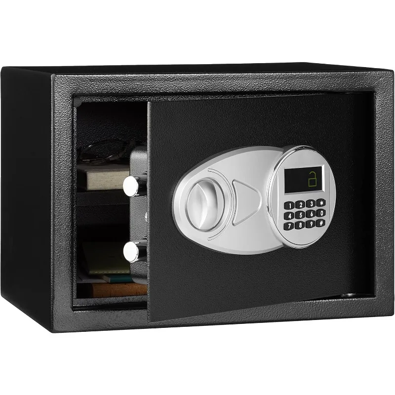 Steel Security Safe and Lock Box with Electronic Keypad 0.5 cubic feet, 13.8