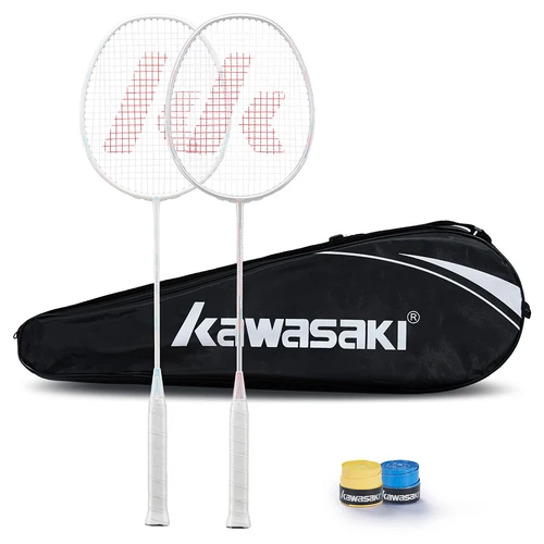 Juego de bádminton Kawasaki, dos raquetas con bolsa de bádminton + 2 empuñaduras para práctica de bádminton KD-700 PRO