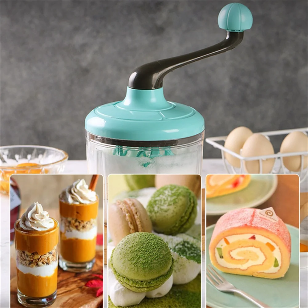 

Cream Whisk Manual Household Semi-Automatic Egg Beater Cooking Accessories Milk Foam Cake Egg Hand-cranked Whisk Machine