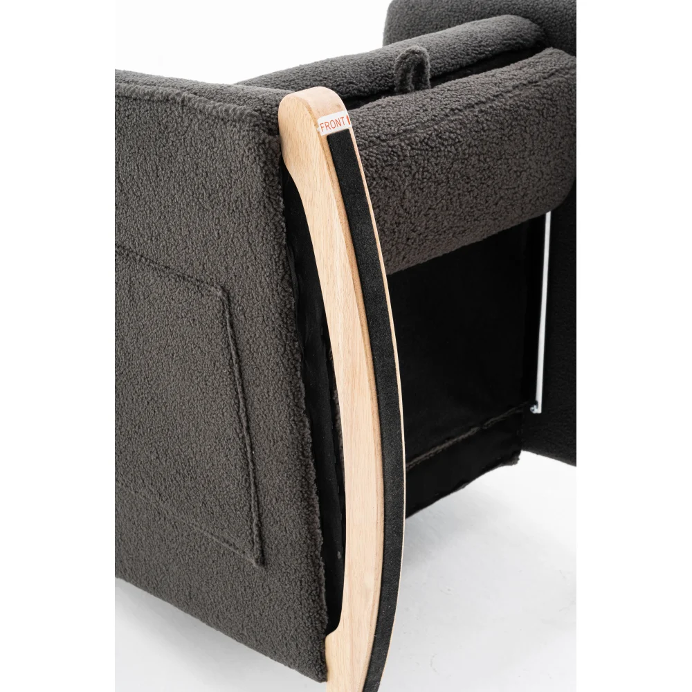 Schaukelstuhl mit Hocker, Sessel mit osmanischem Schaukelstuhl für den Innenbereich mit hoher Rückenlehne für das Wohnzimmer – Detail 26
