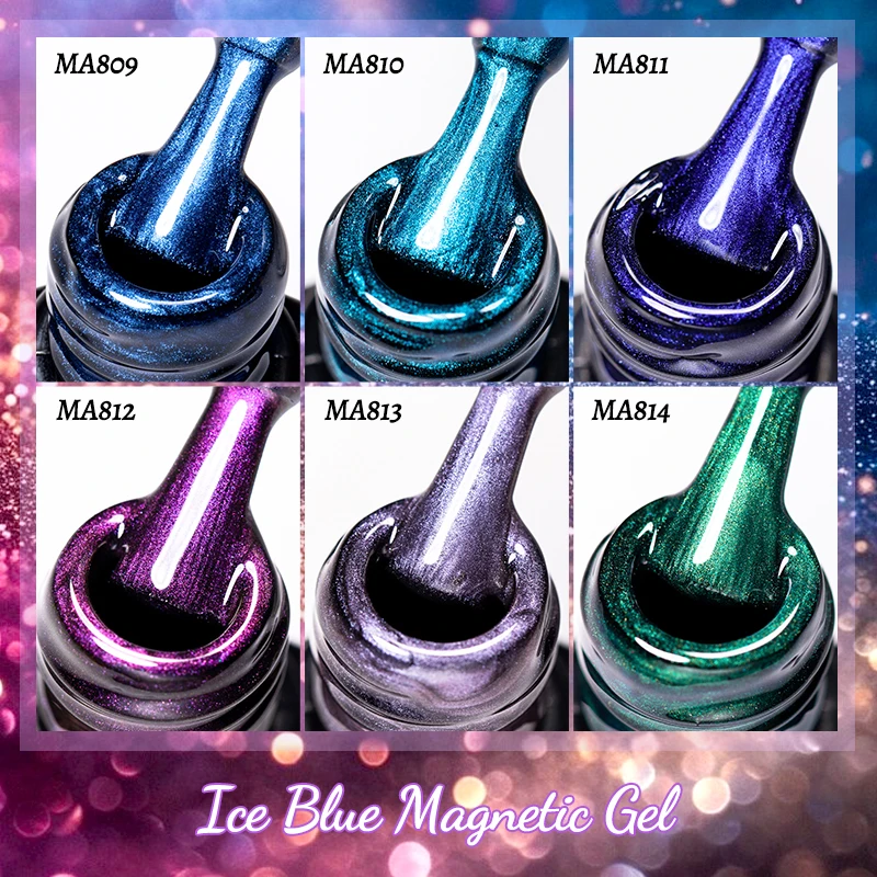 MEET ACROSS 7ml 오로라 블루 티어스 고양이 마그네틱 젤 네일 폴리쉬 엔젤 티어스 샤이니 글레이지 글리터 홀로그래픽 쏙 오프 바니쉬