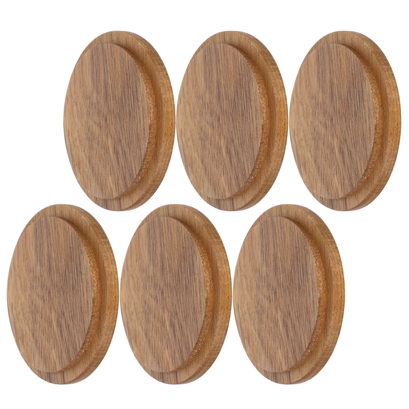

6pcs Vintage Acacia Wood Lids For Glass Bottles Round Drinking Cup Covers Sealing Caps For Mason Jar Tops Tea Coffee
