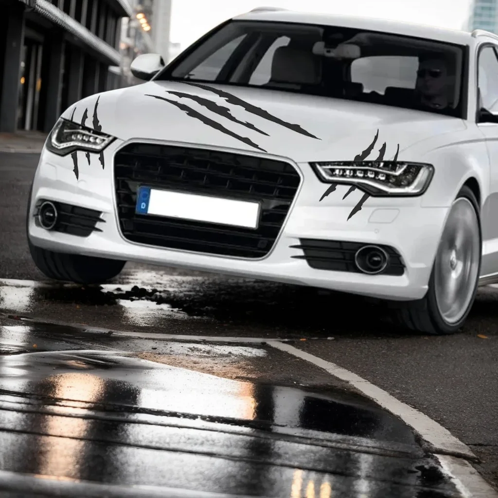 

Виниловая наклейка Monster Claw — универсальное украшение на капот автомобиля из ПВХ и фар для автомобильных ламп (дизайн Wolf Claw)