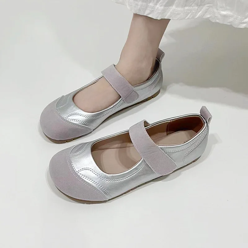 Zapatos planos casuales transpirables de diseño exclusivo para mujer, estilo Mary Jane con boca poco profunda, ideales para el verano.