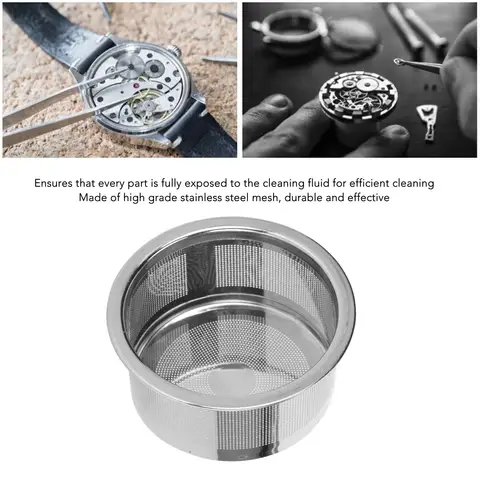 Rengöringskorgar för klockdelar Effektiv rengöring Bärbar hållare för klockdelar i rostfritt stål Klockreparationstillbehör 8 best sales klockrengöringskorgar - №3