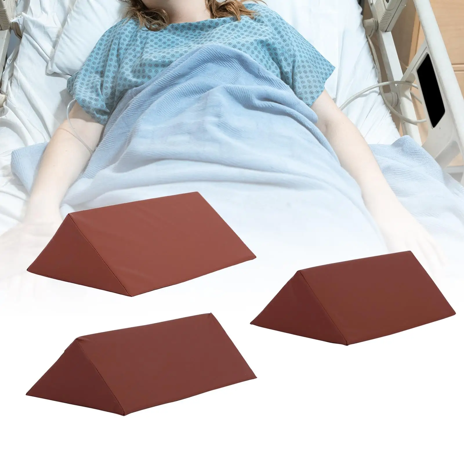 وسادة مثلثة للسرير مريحة وناعمة لدعم الظهر ومسامية لتعزيز الساق #1