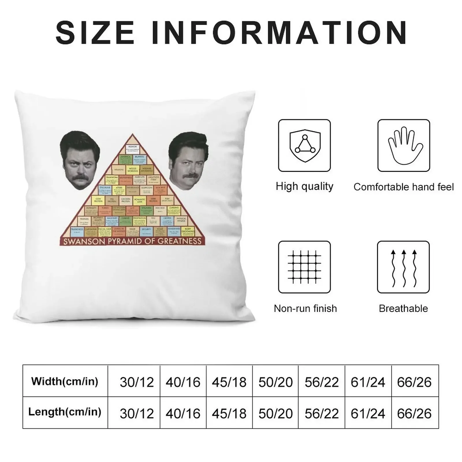 Swanson Pyramid of Greatness Throw Pillow Pillow Cover Decorative Cushion Ornamental Pillow Decorative Cushion Cover