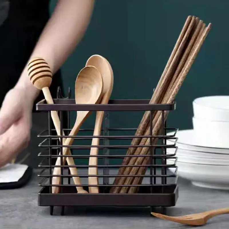 Dishwasher Basket Chopstick Drying Rack With Hooks Practical Kitchen Utensils With 2 Divided Compartments For Straws Spoons