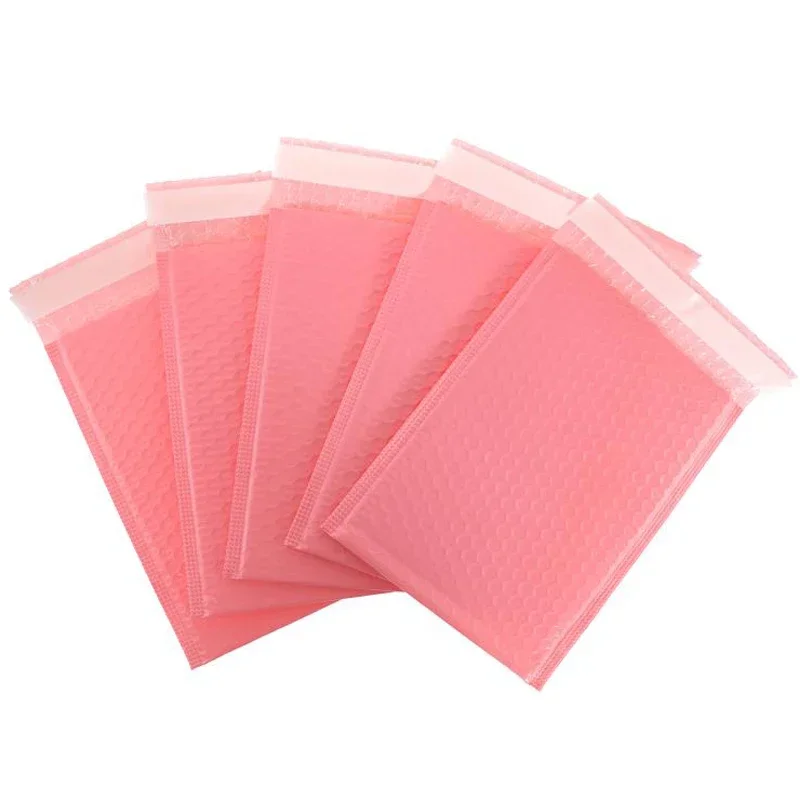 Fotografia 5: 100 unidades de envelopes acolchoados rosa com bolhas de ar, envelopes autoadesivos para livros e revistas, sacolas para presentes.