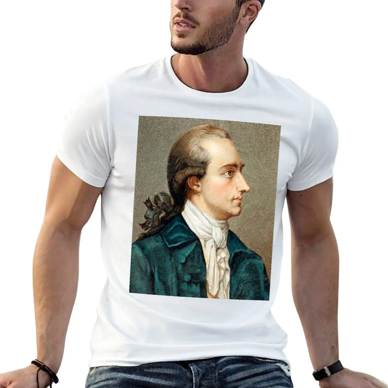 Johann von Goethe, German author (C028/9671) T-Shirt Basic Simple Design Short Sleeve Shirt