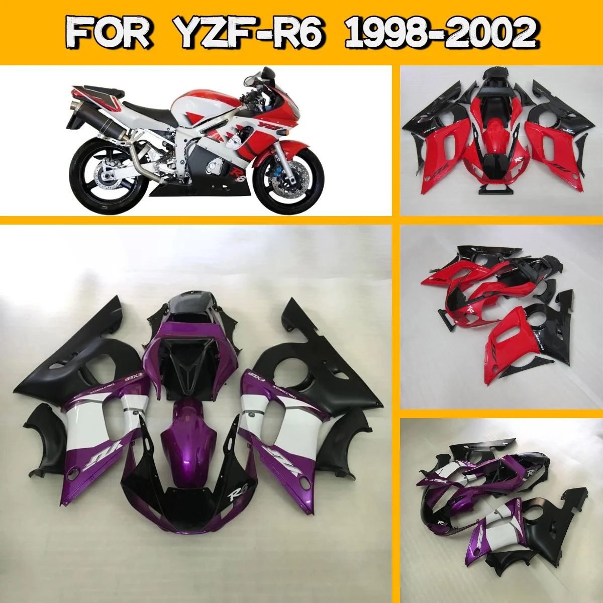 

Fairing Kit for 1998-2002 Yamaha YZFR6 Unique Design Injection Molded Motorcycle Fairings Hot Style 98-02 YZF R6