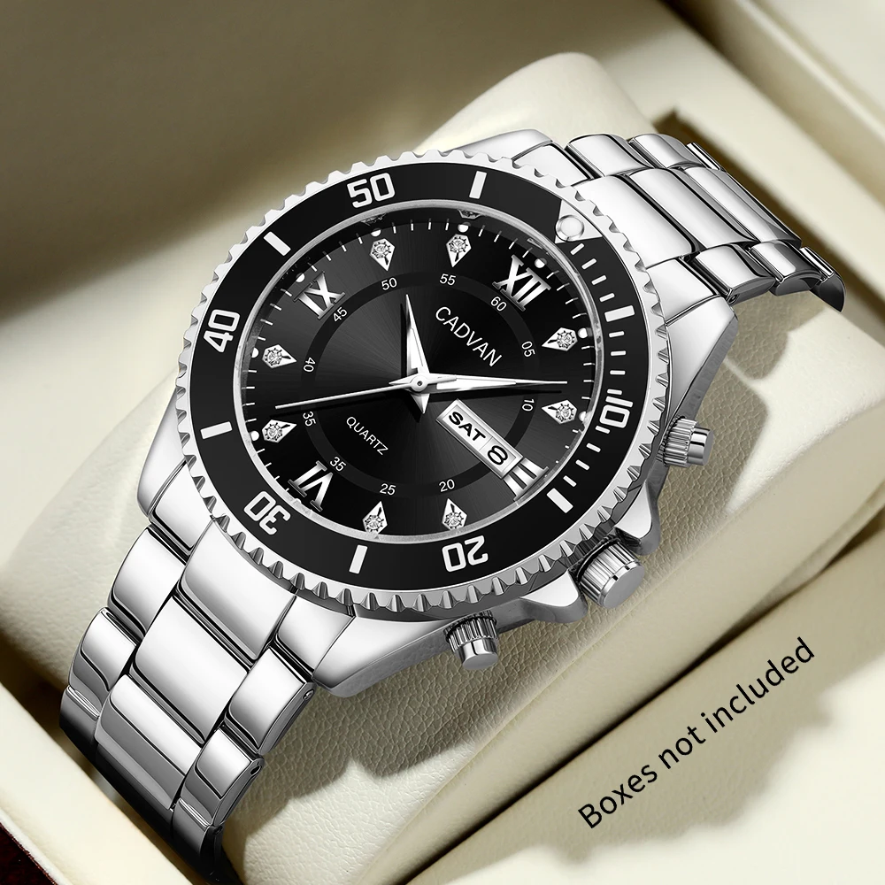 1pc new men's fashionable, luxurious, atmospheric round pointer quartz watch men's timer - daily wear holiday gift