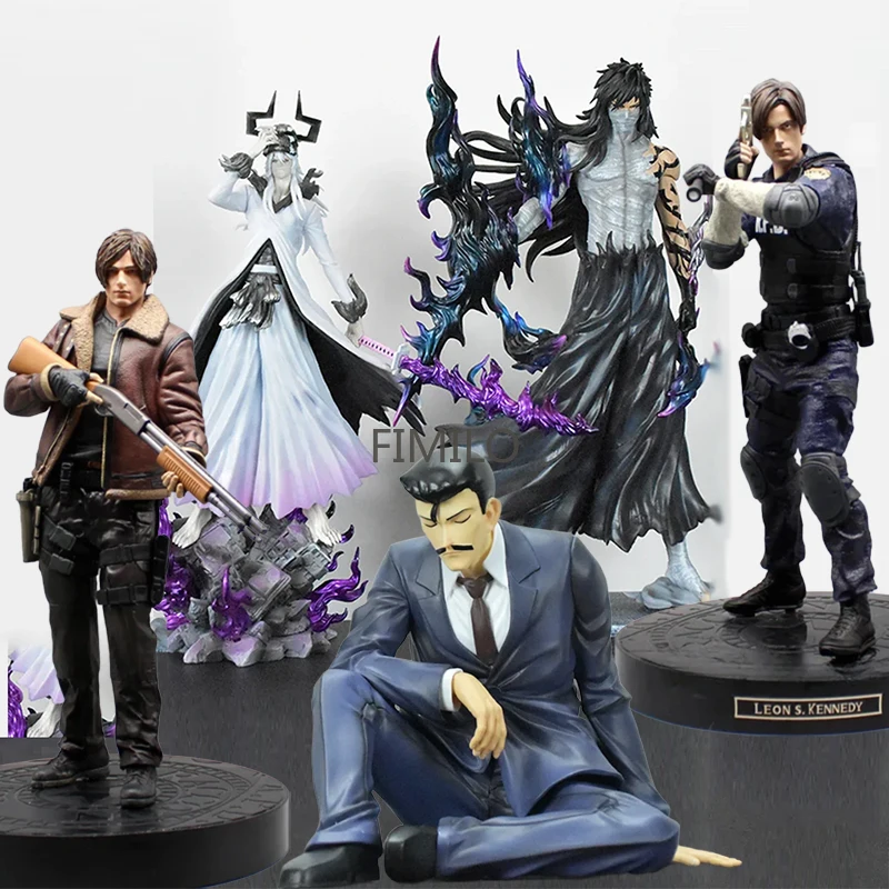 

Anime Leon Resident Evil Figure Jacket Leon Kennedy Statue Bleach Kurosaki Ichigo Figures Zoldyck Figurine Richard Moore Toys