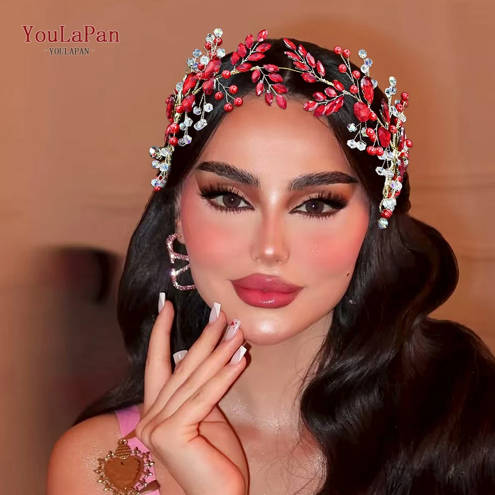 

YouLaPan Bride Rhinestone Headband Wedding Shiny Headpiece Women Fashion Headwear Handmade Banquet Party Hair Accessories HP935