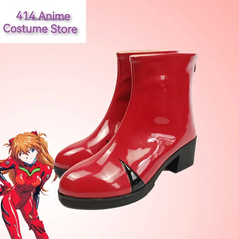 

VA 02 Asuka Langley Soryu Cosplay Shoes Boots Halloween Party Costume Accessories Custom Made