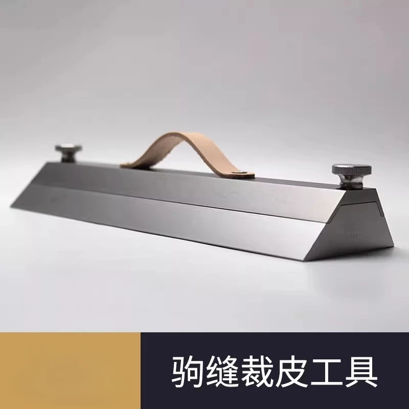 Box End Cutting Jig Foal Suture 25x0.8CM Leather 45° 60° Cutting Auxiliary Tool Leather Box Stitching Aluminum Alloy Holder