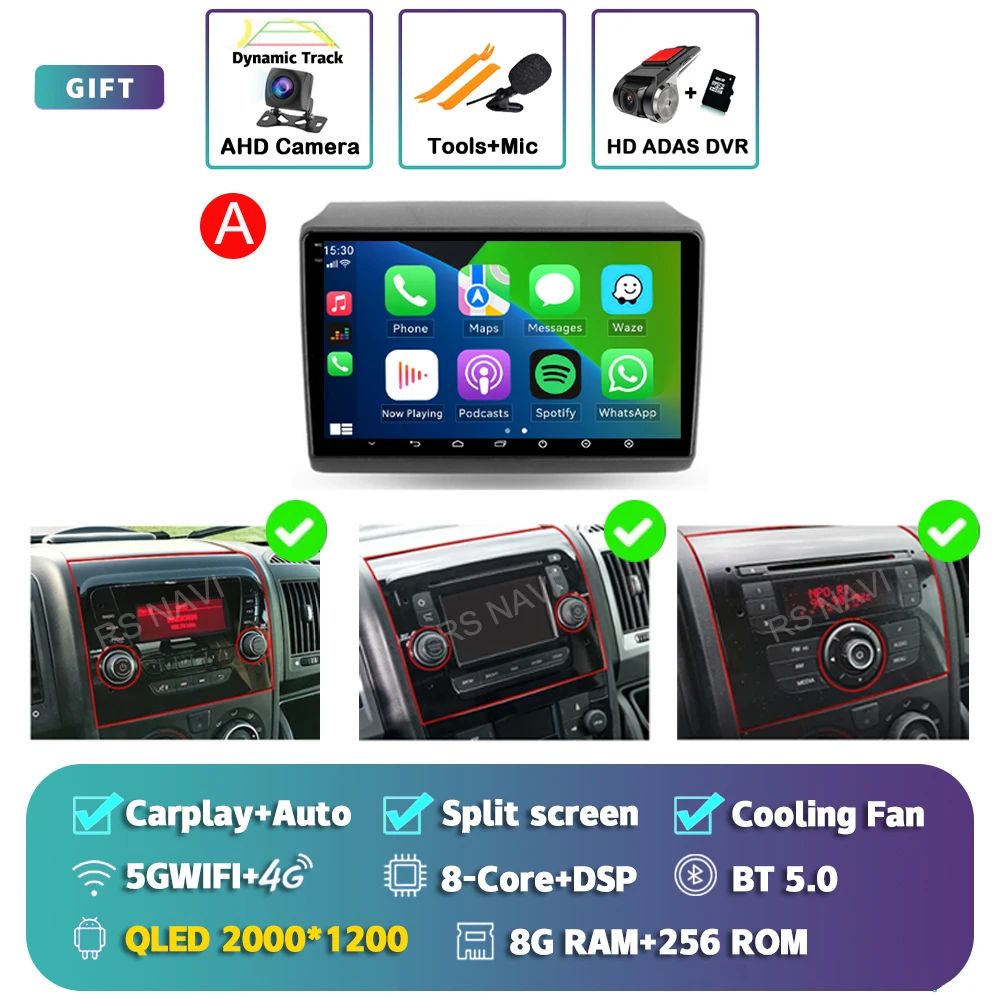 Android 15 For Fiat Ducato Peugeot Boxer Citroen Jumper 2006-2022 2K QLED Android Car Radio Multimedia stereo Player GPS CarPlay