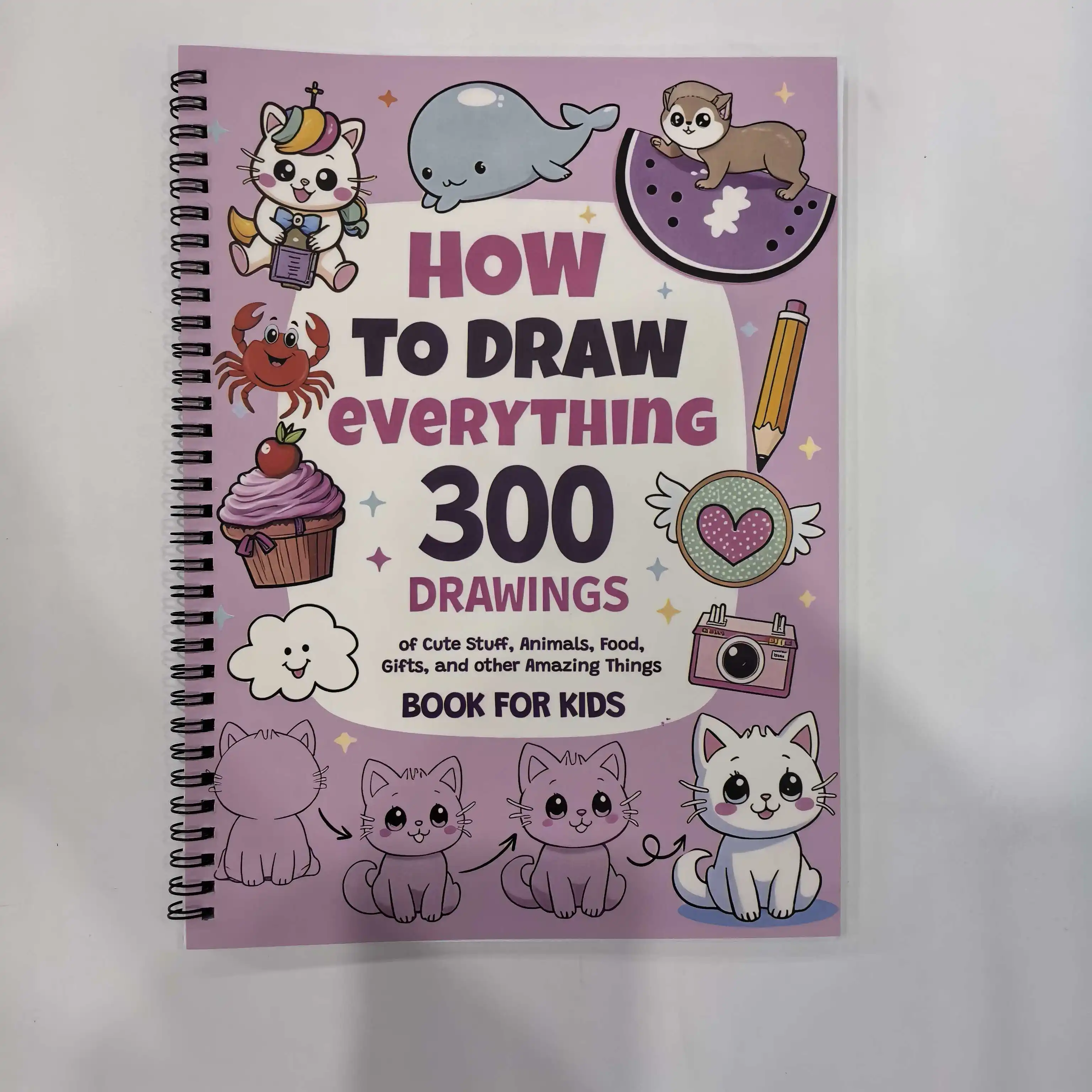 

Книга для рисования для детей: Как нарисовать все, 300 рисунков милых вещей, животных, еда, подарки