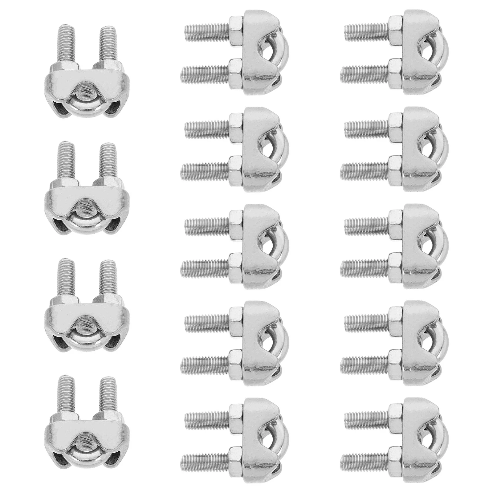 

20 Pcs Wire Rope Chuck Stainless Steel Cable Clamp U-shaped Saddle Trailer Clips