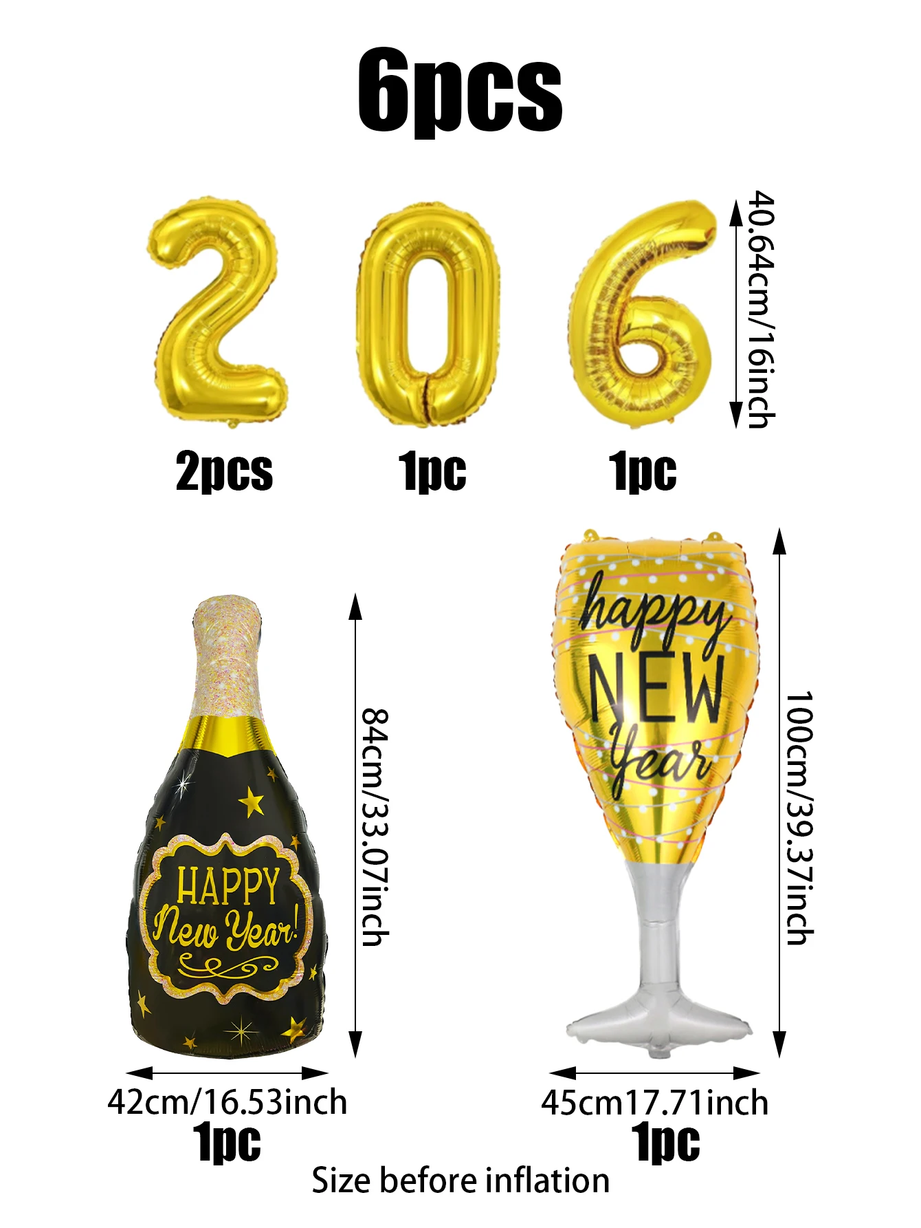 مجموعة بالونات حفلات رأس السنة، مناسبة لحفلة رأس السنة الجديدة السعيدة لعام 2026، موضوع السنة الجديدة، حفلة التخرج، زفاف أعياد الميلاد #2