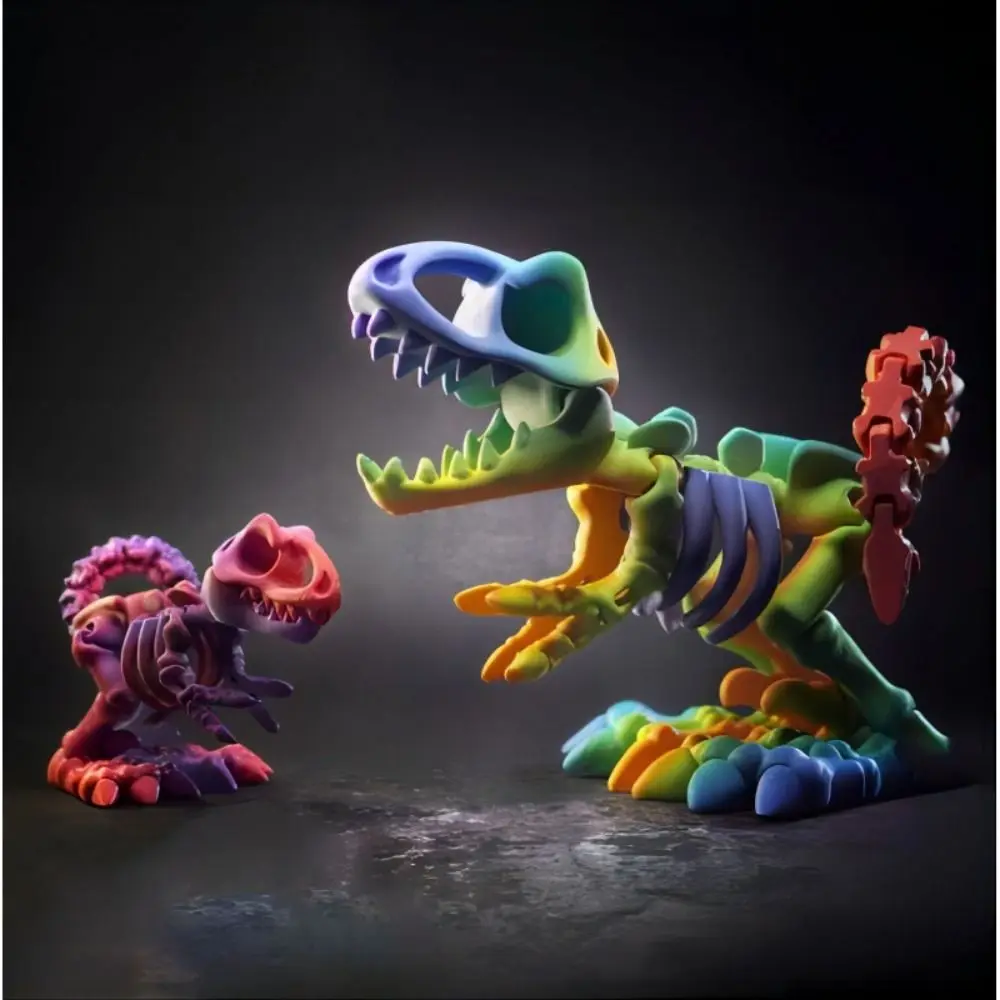 Kristal 3D-geprinte kristallen dinosaurus Draaibare poseable gewrichten 3D-geprinte Tyrannosaurus Rex Flexibele grote mond