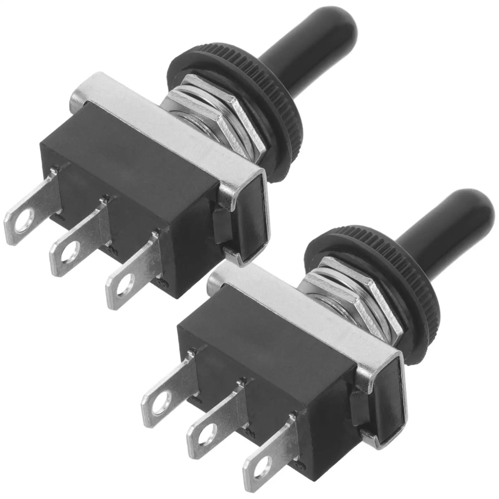 

2Pcs 12V Toggle Switches 3Pin SelfResetting for Car Marine Electrical DIY Replacement Parts Black Cover