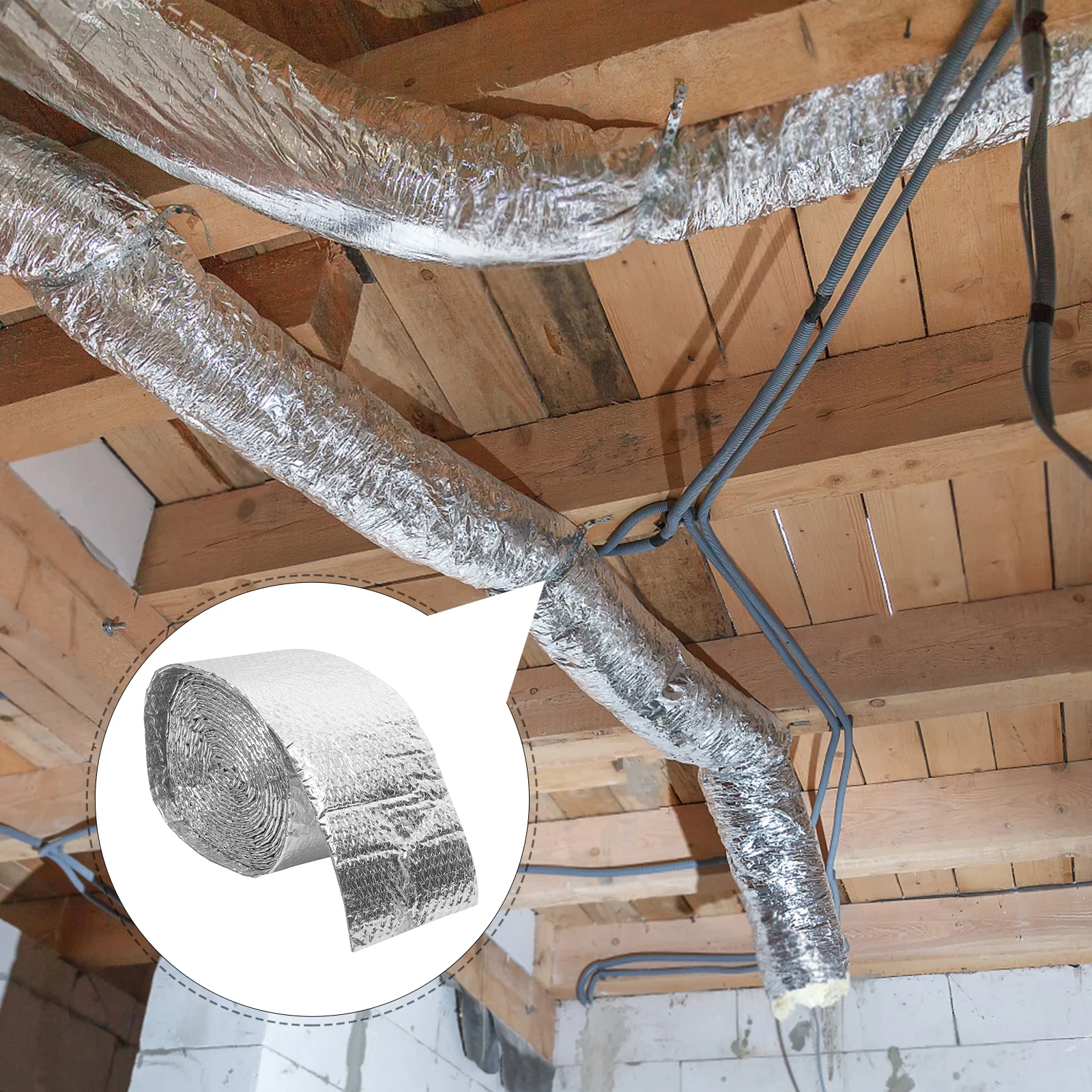 

Reflective Insulation Foil Bubble 6 Inch x 25 Feet Roof Walls Car Greenhouses Thermal Buffer Wrap Indoor Outdoor Use Duct Seal