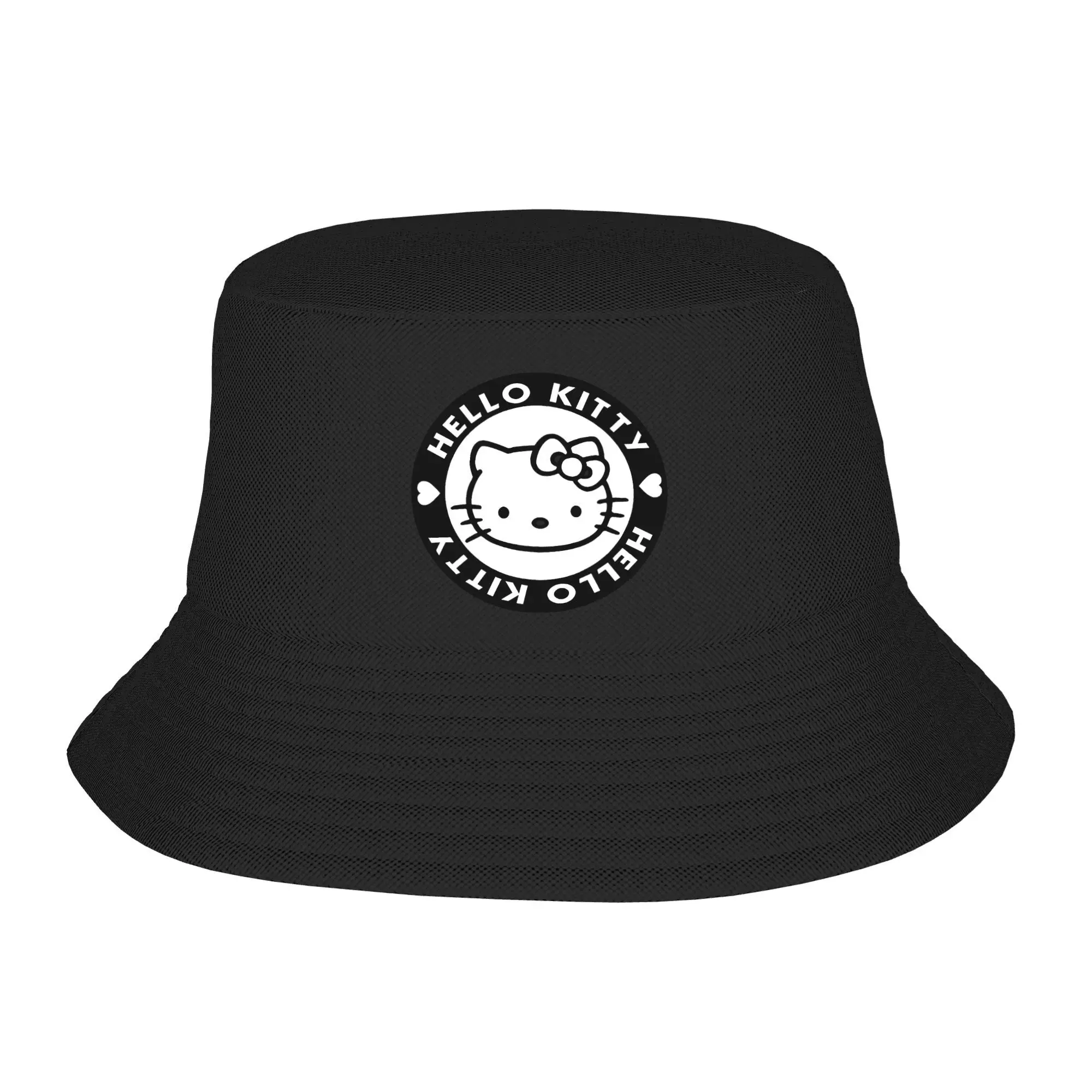

Cute Cat Hello Kitty Bucket Hat Cute Animal Streetwear Fisherman Caps For Couple Retro Beach Travel Sun Hats Personality Cap