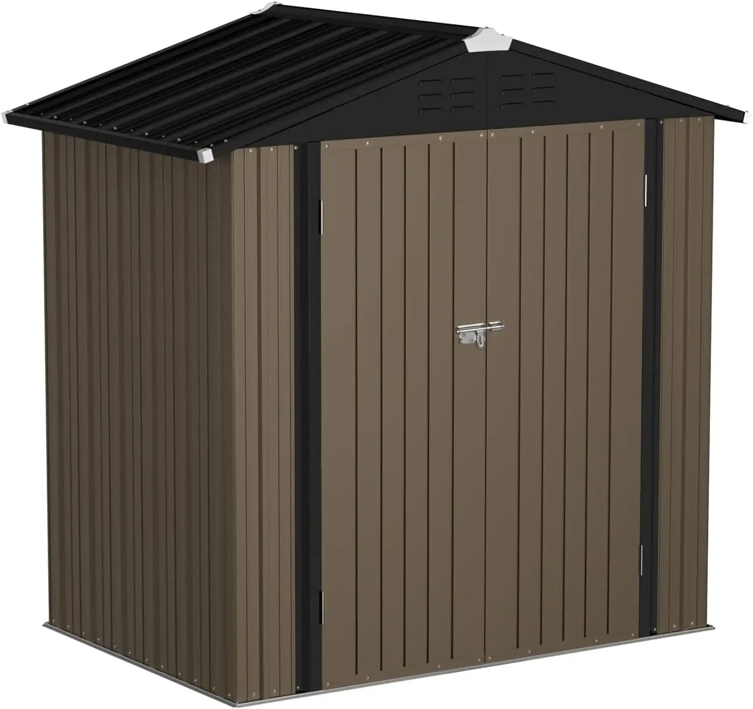 Outdoor Storage for Backyard, Patio, Lawn - Metal, Brown, Waterproof, Lockable Door