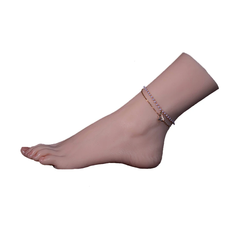 Realistic Silicone Artificial Woman Foot Model Foot Nail Art Show Manicure Practice Foot Model Adjustable Foot Fetish Model