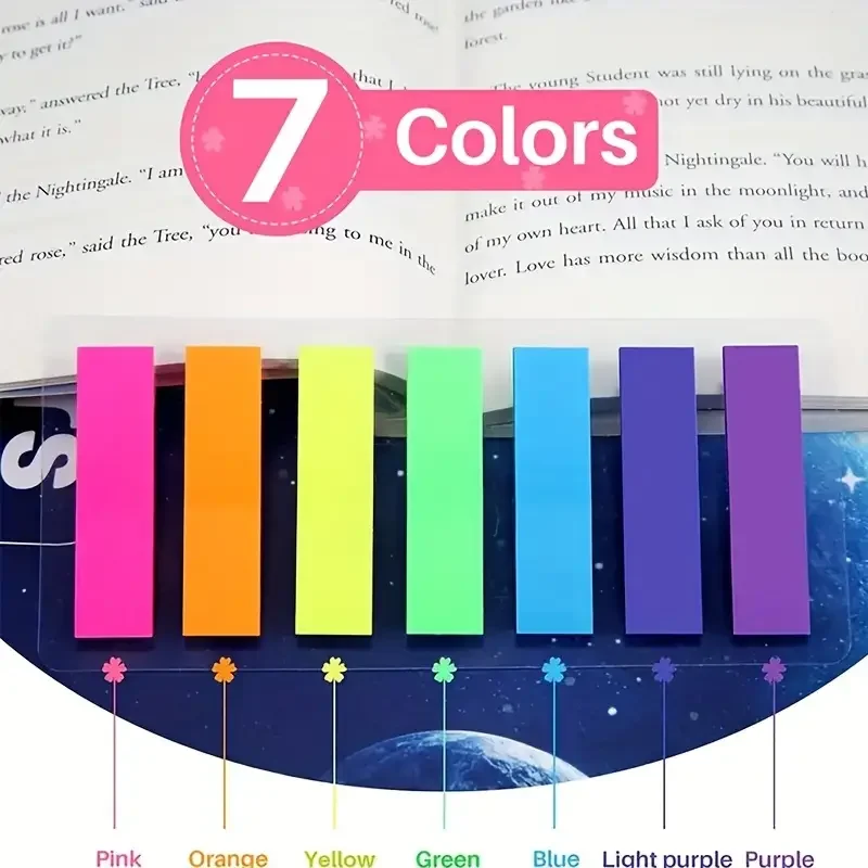 700 sheets Color Index Stickers Index Stickers Student Reading Markers 5pcs Markers Colorful Transparent Sticky Notes