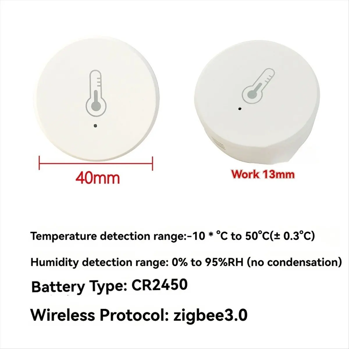A14M Tuya Zigbee Temperature and Humidity Sensor Voice Control Intelligent Home Hygrometer Real-Time Monitoring
