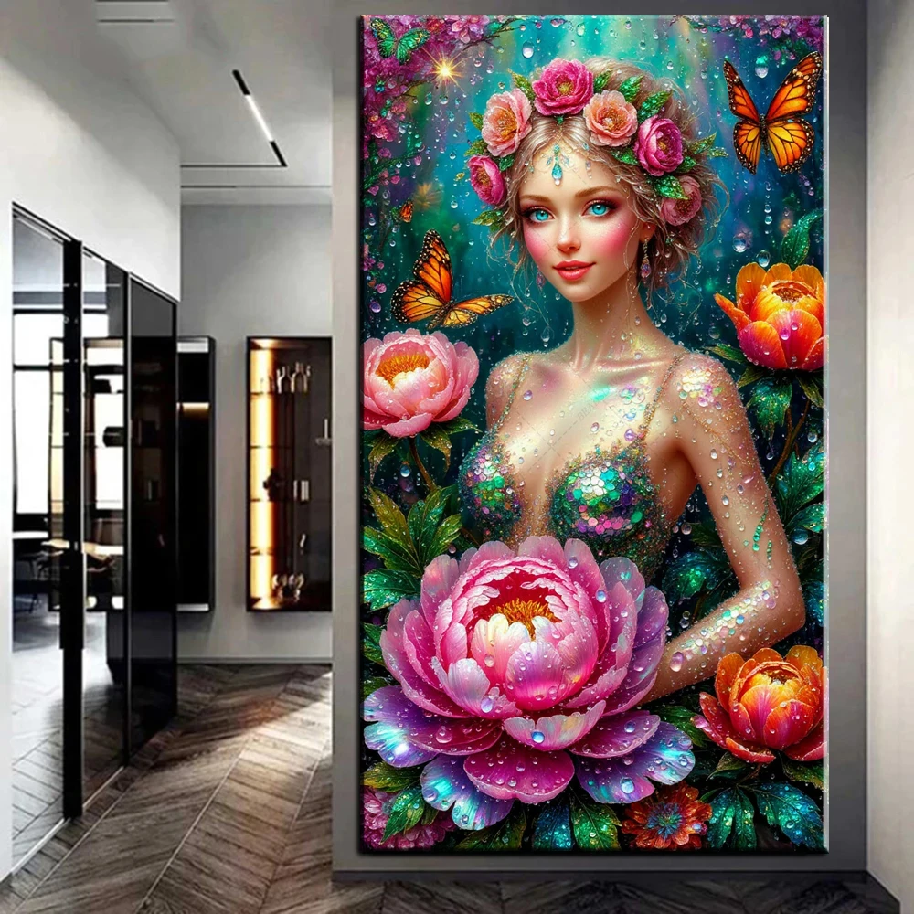 

Большая красивая сказочная девушка, красота, сделай сам, алмазная живопись, стразы, фотографии, полные цветы, Алмазная мозаика, вышивка