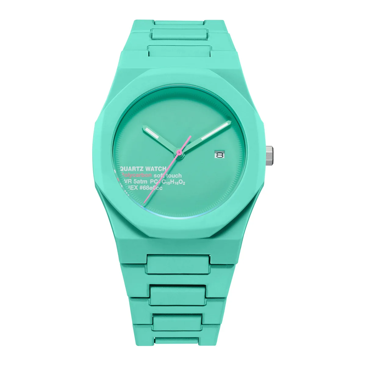 Fashion Brand Candy Colored PC Particle Strap Calendar Waterproof Women's Watch Business Men's Quartz Watch Customization