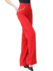 Elegant Ballroom Dance Standard Pants for Teenagers Birthday Women Trousers Latin Girls Solid Color Hippie Clothing Classical