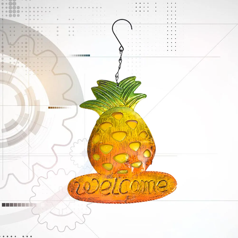 1Pcs Pineapple Wind Chime Metal Glass Wall Decor for Coffee Shop Living Room Bedroom Studio Handmade Iron Pineapple Hanging Bell