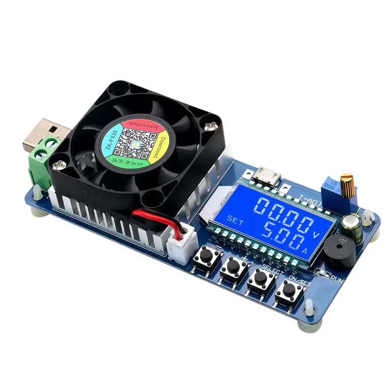 Battery capacity tester, constant current electronic load, USB power detector, adjustable resistor, FX25/FX35
