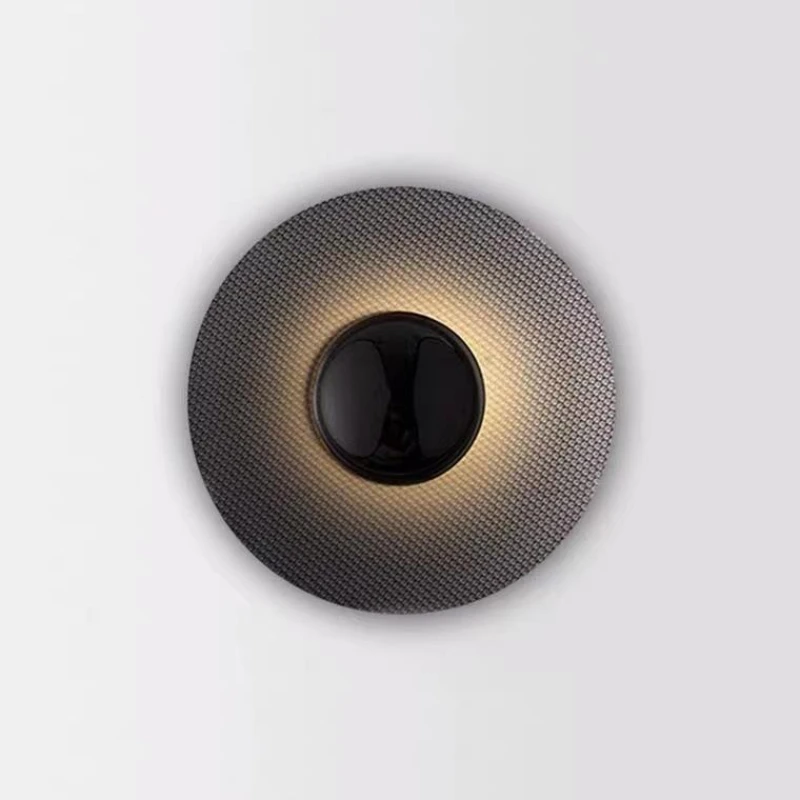 Postmodern Minimalist Rotundity Wall Lights Designer Iron Art LED Sconces Stair Hallway Living Room TV Background Circular Lamps