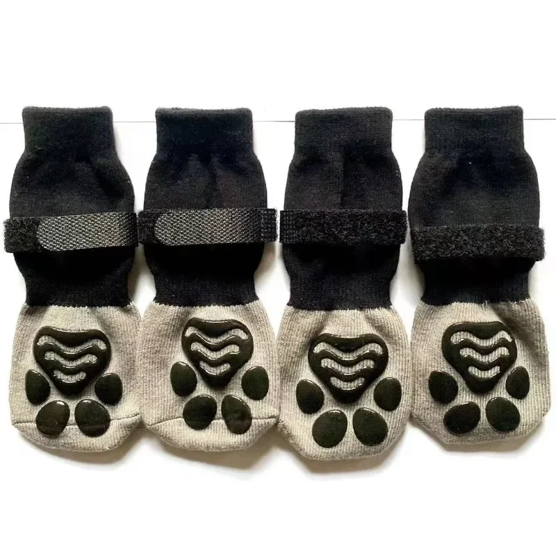 Anti Slip Socks Dog Boots 4Pcs Paw Protector with Adjustable Straps for Small Medium Large Dogs  Dog Shoes Botas Para Perros