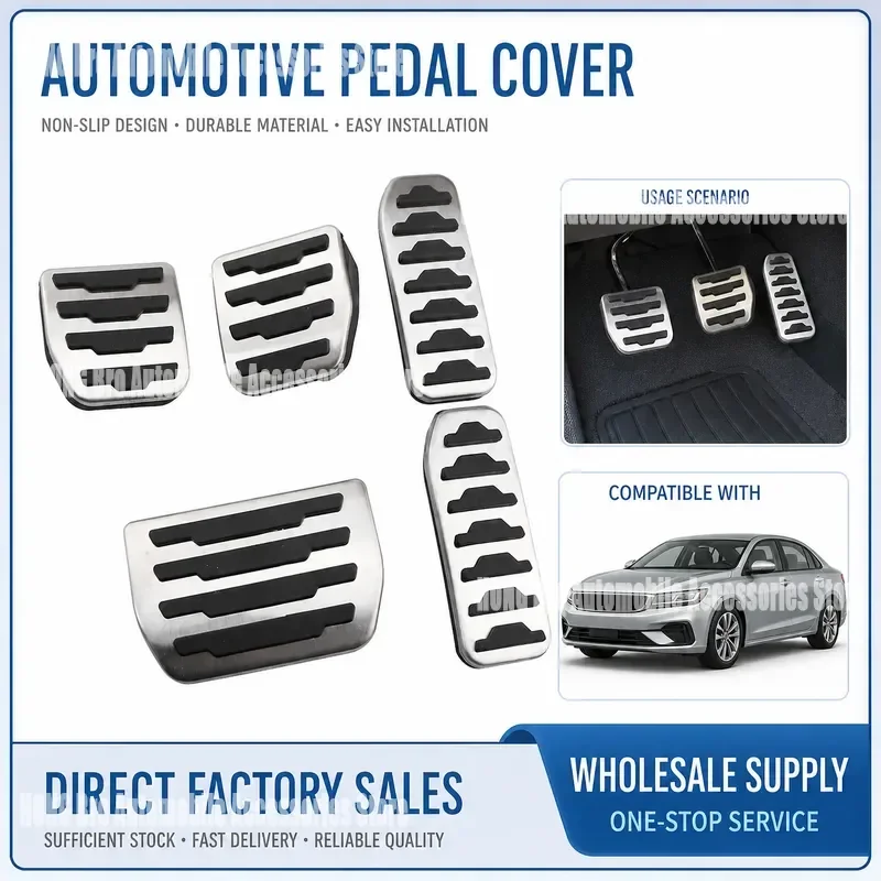 For Land Rover Discovery Jaguar F-PACE Stainless Steel Throttle Foot Pedal Accelerator Gas Brake Rest Cover Trim Accessories