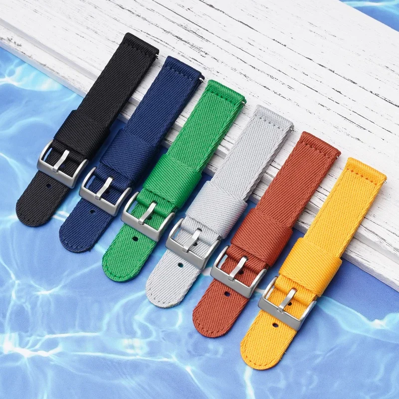 20mm 22mm Nylon Canvas Strap for MoonSwatch Seiko Universal Outdoors Sport Woven Watch Band for Swatch X Blancpain Five Oceans